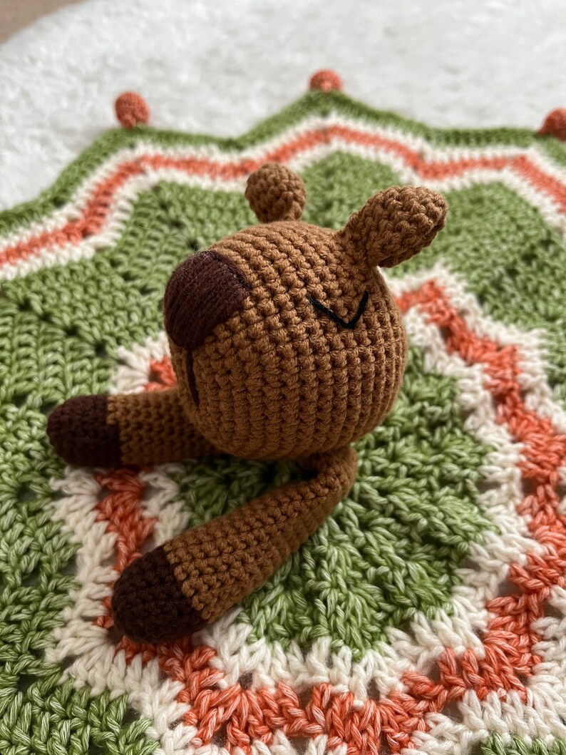 Carlos the Capybara Crochet Comforter and Rattle Bundle image 5