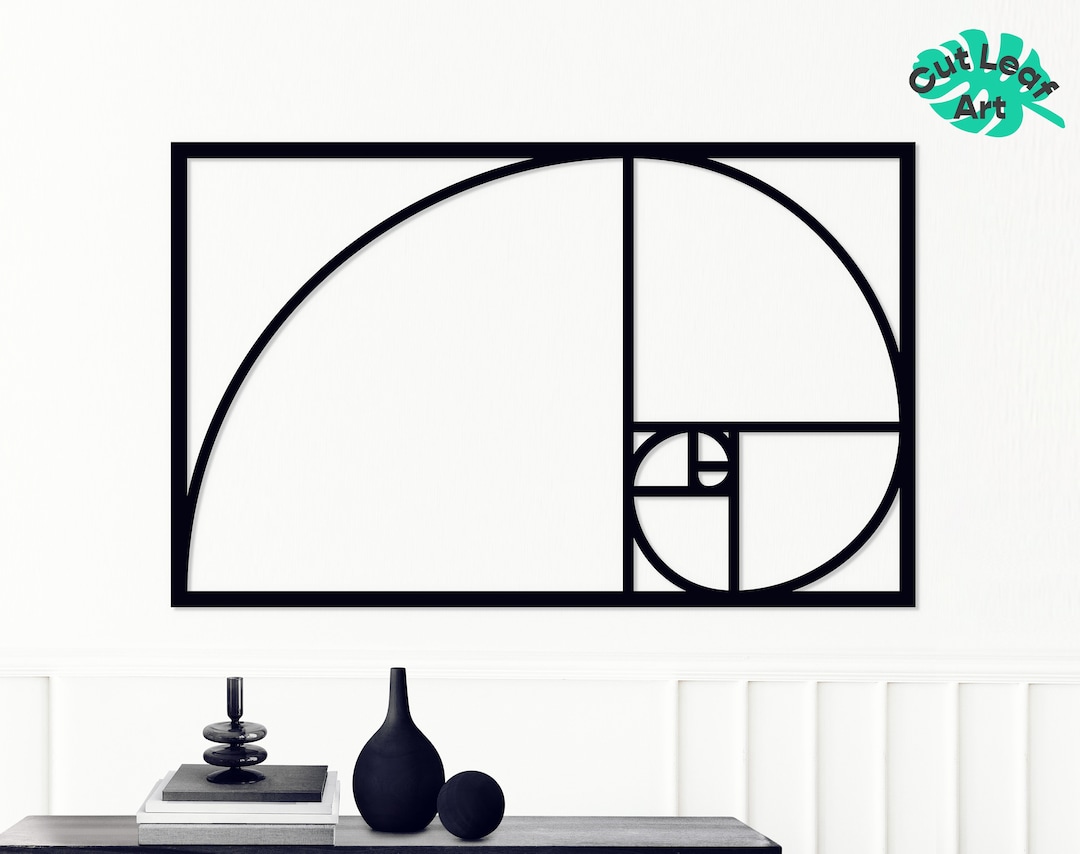 Golden Ratio Metal Wall Art, Fibonacci Metal Wall Decor, Metal Wall Hangings, Geometric Wall