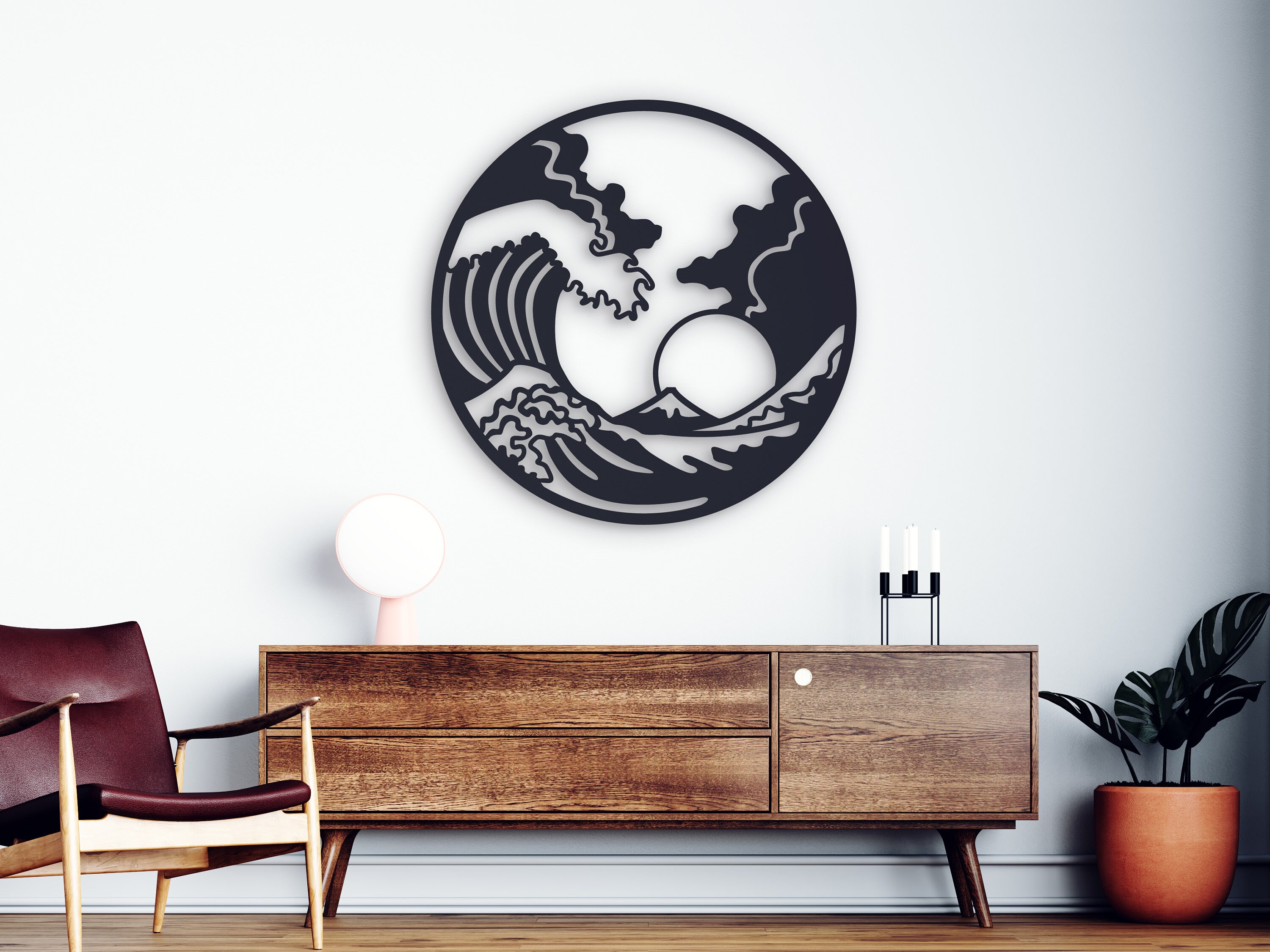 The Great Wave metal wall art Waves metal wall decor Ocean Etsy