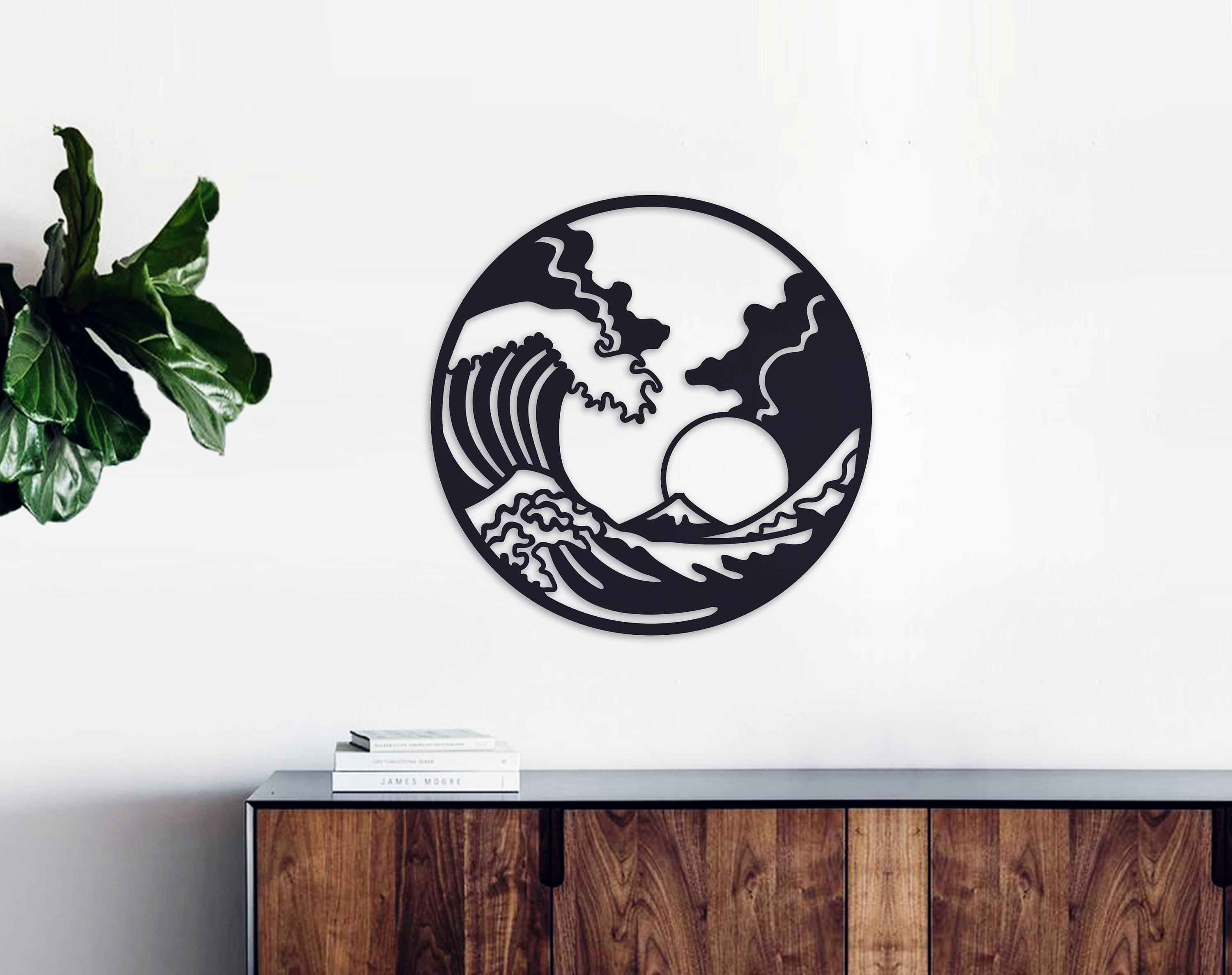 The Great Wave Metal Wall Art Waves Metal Wall Decor Ocean Etsy