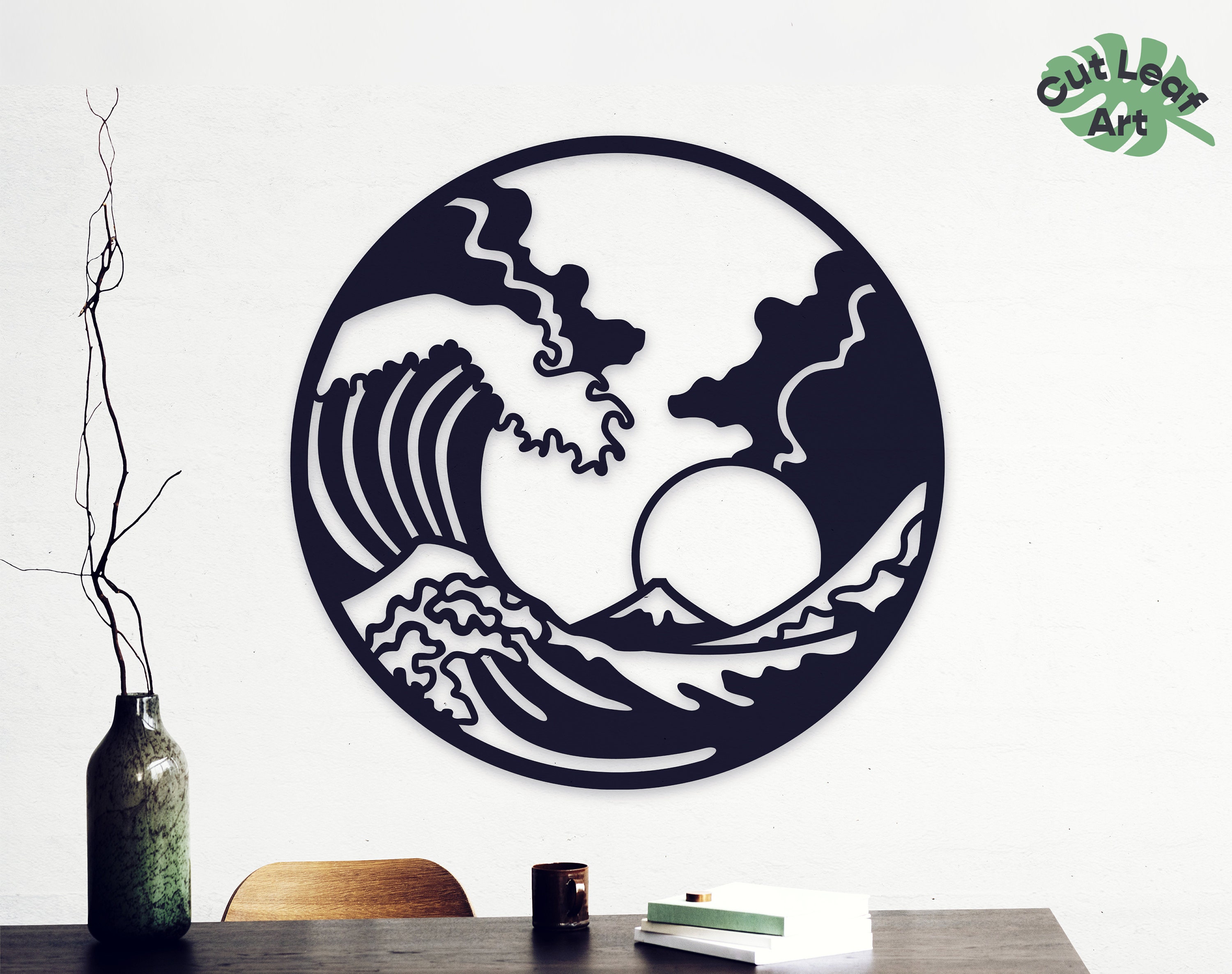 The Great Wave Metal Wall Art Waves Metal Wall Decor Ocean Etsy