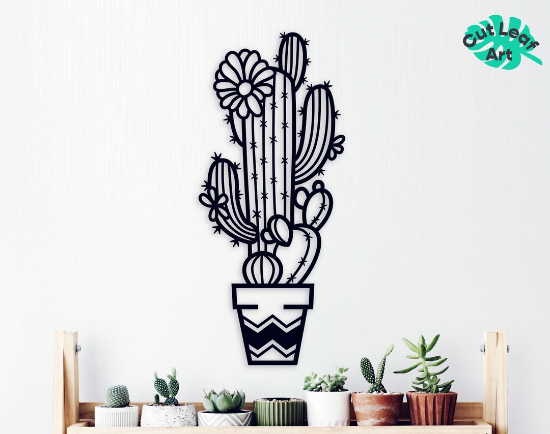 Cactus Metal Wall Art, Boho Metal Wall Decor, Succulent Home Decor
