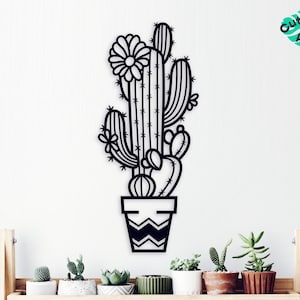 Cactus metal wall art, Boho metal wall decor, Succulent home decor, Plant wall decor, cactus wall art, Living room wall art