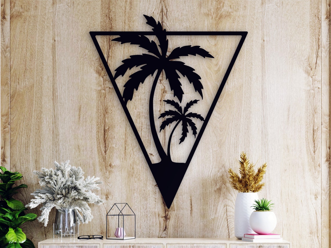 Palm tree metal wall art Tropical wall art Hawaii metal wall | Etsy