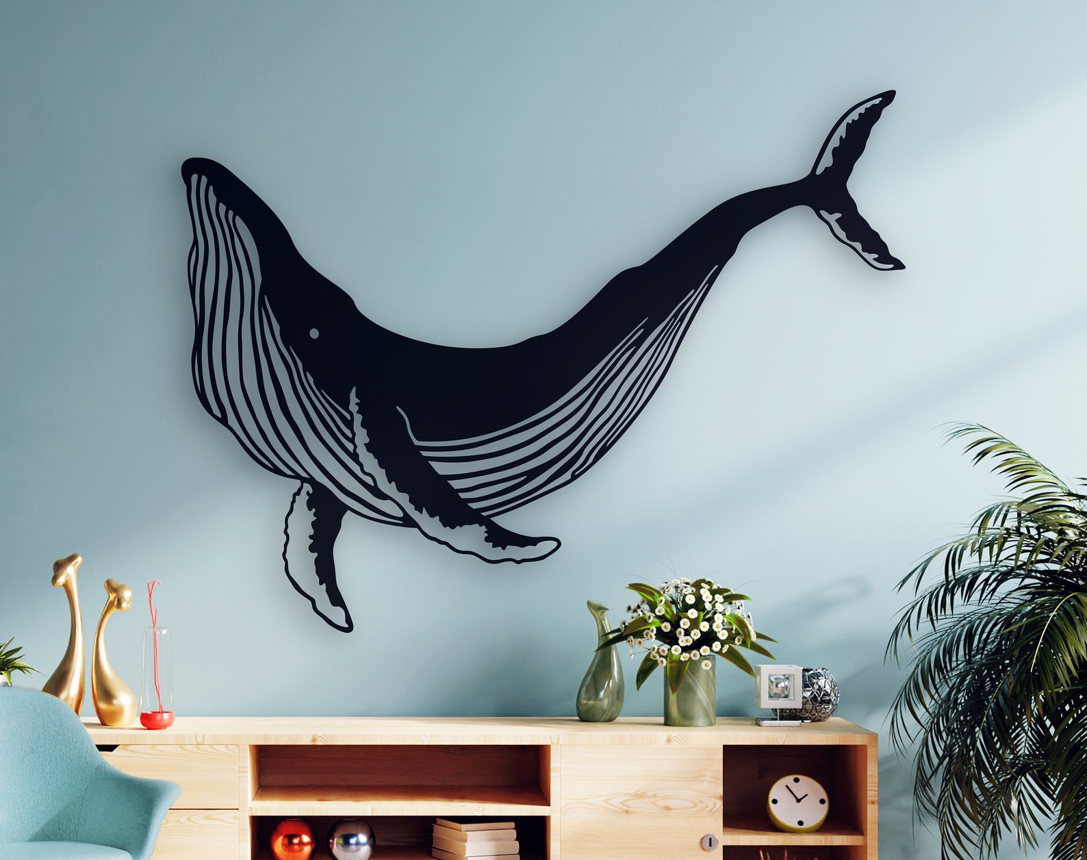 Whale metal wall art Ocean metal wall decor Home decor Wall Etsy