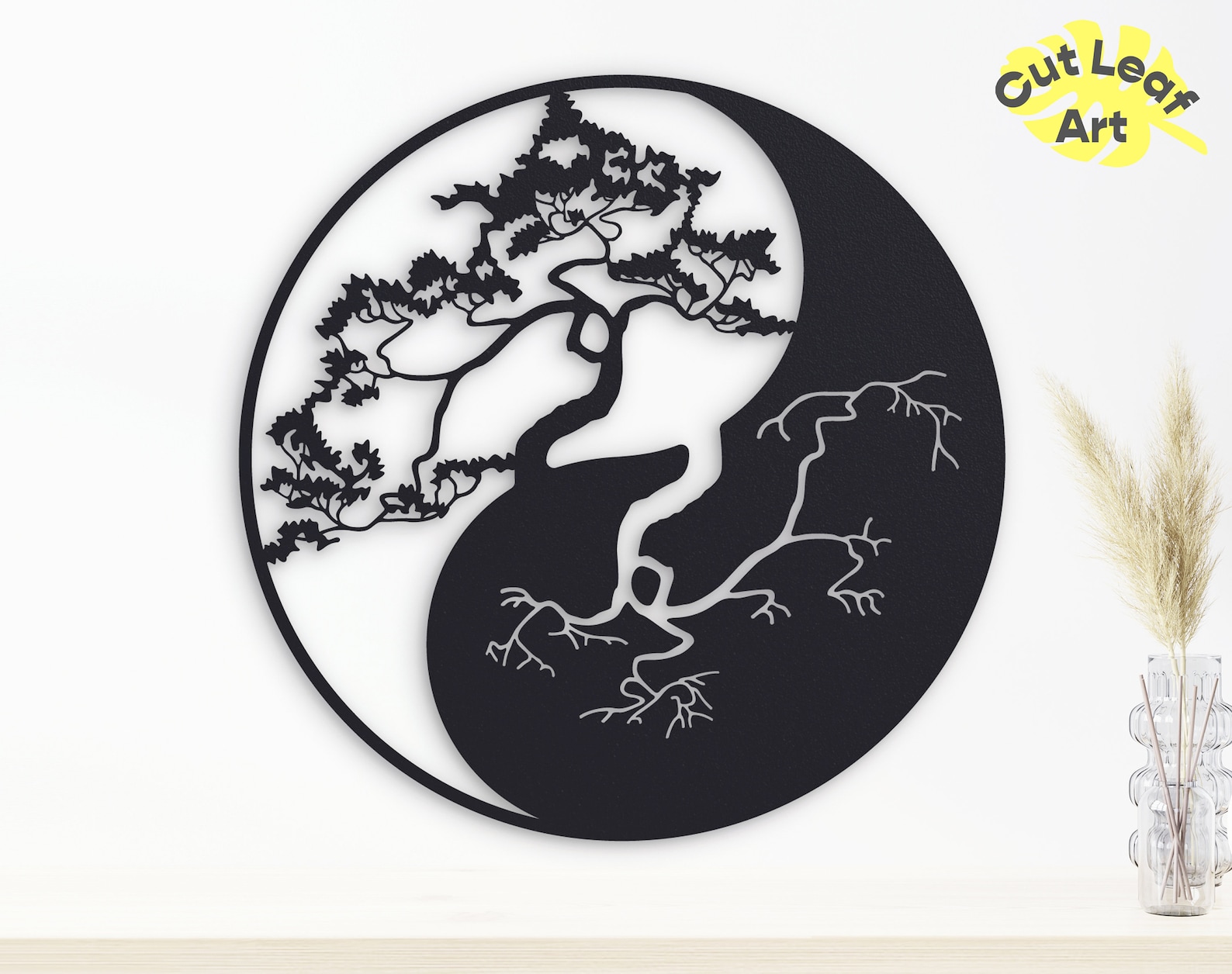Yin Yang metal wall art Tree metal wall decor Zen home Etsy