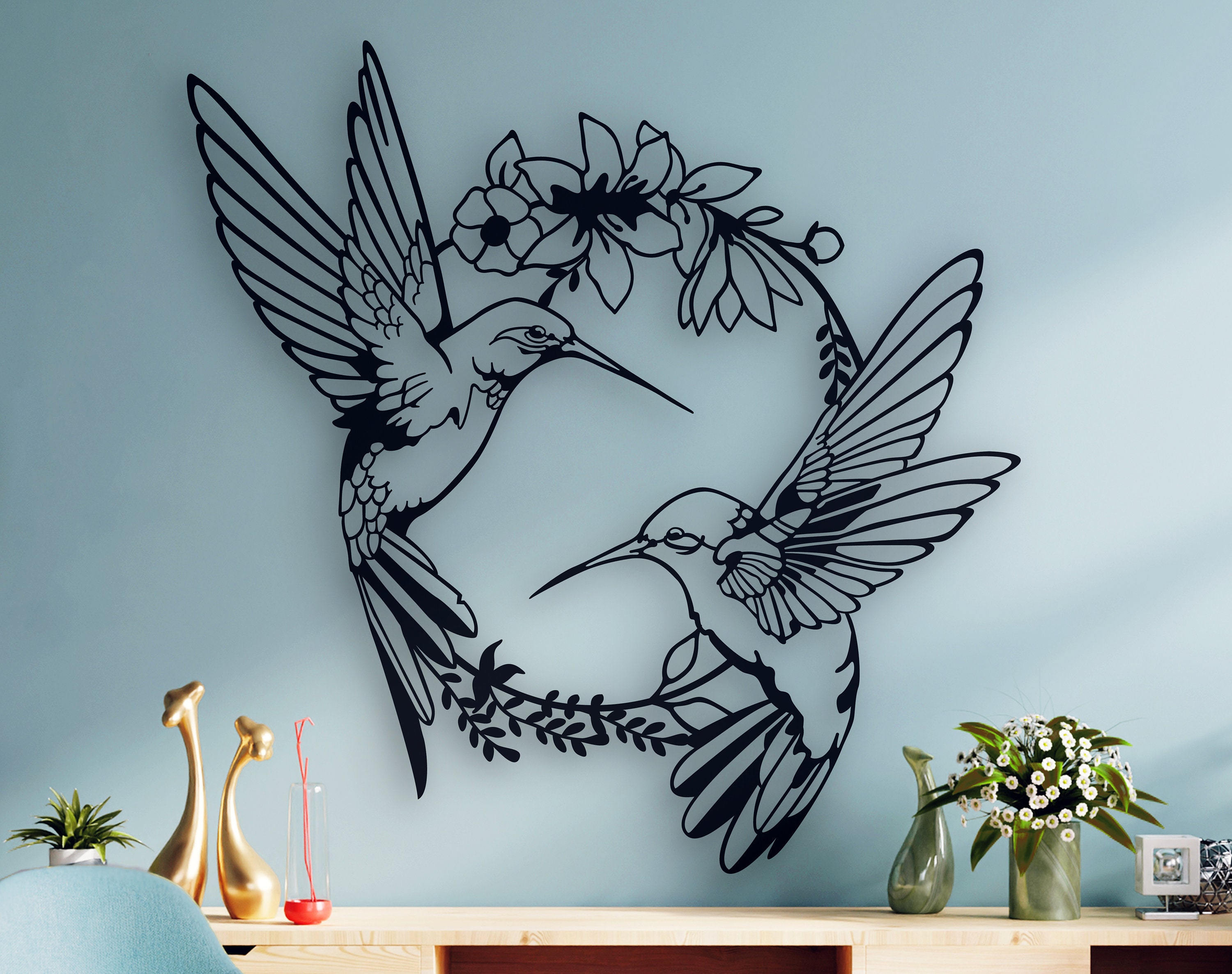 Hummingbirds metal wall art Hummingbird metal wall decor Etsy