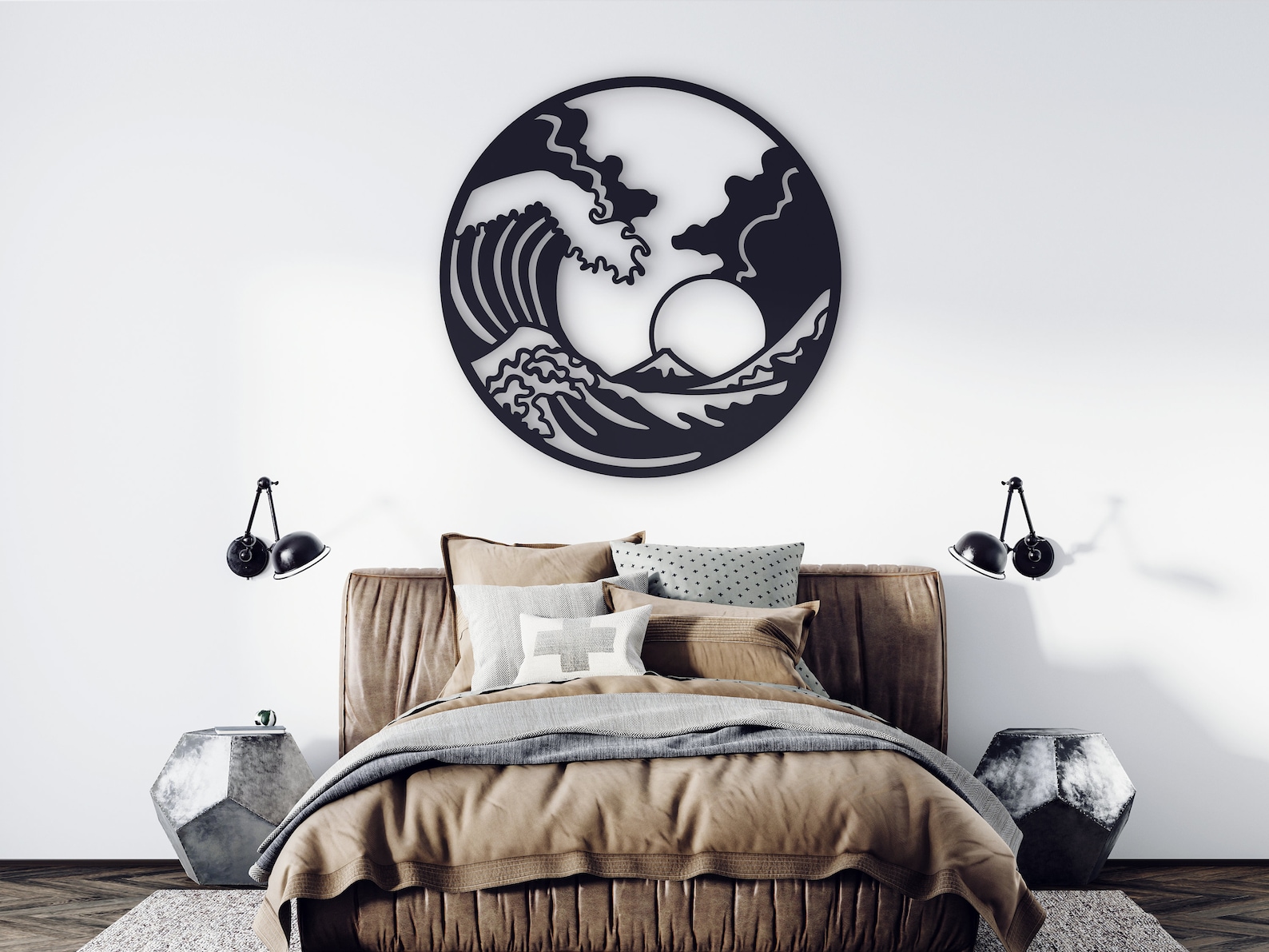 The Great Wave metal wall art Waves metal wall decor Ocean Etsy