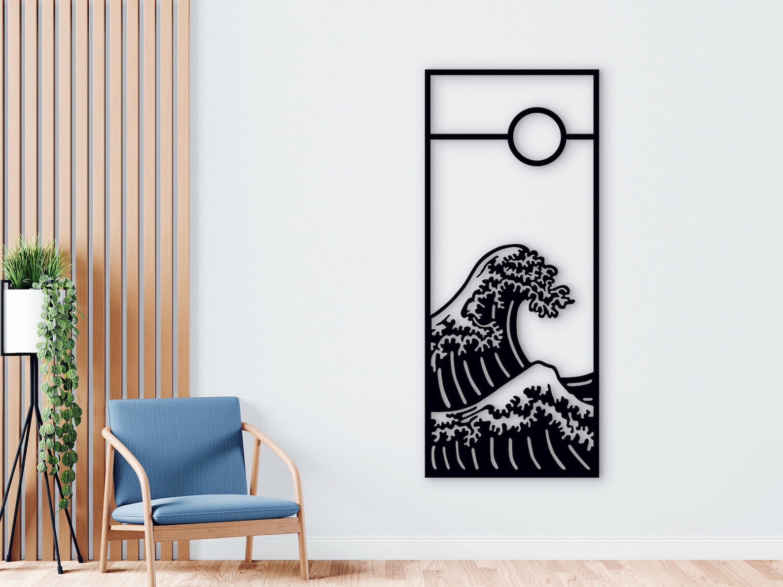 Wave metal wall art Ocean metal wall decor Japanese home Etsy