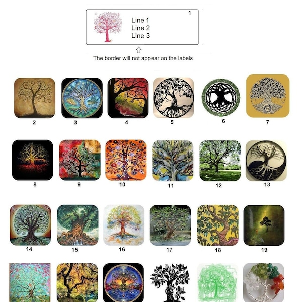 80 Small Personalized Return Address Labels Tree Of Life (re 155)