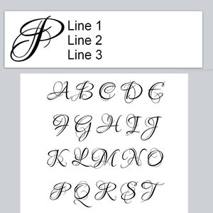 May include: A sheet of 80 return address labels with a cursive font. The labels are 1.75 inches by 0.5 inches. The alphabet is shown in cursive font.