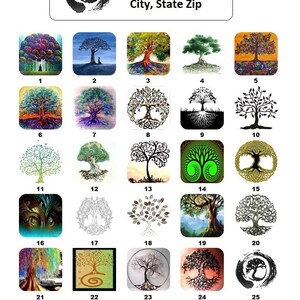 80 Small Personalized Return Address Labels Tree Of Life (re 105)