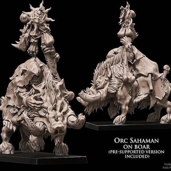 Mounted Orc Warlord & Shaman on Boar by Avatars of War MINIATURE