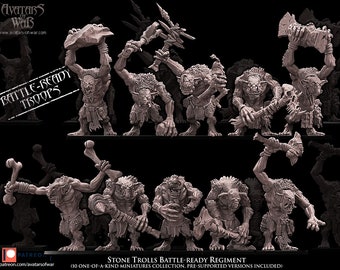 Stone Trolls Battle Ready Regiment by Avatars of War MINIATURE