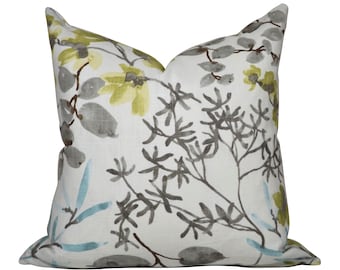 Evelyn Citrus Print Decorative Accent Pillow Cover  Zipper 20x20, 22x22 14x20 Pillows Covers & Down Feather Cushion Insert Bundle Available