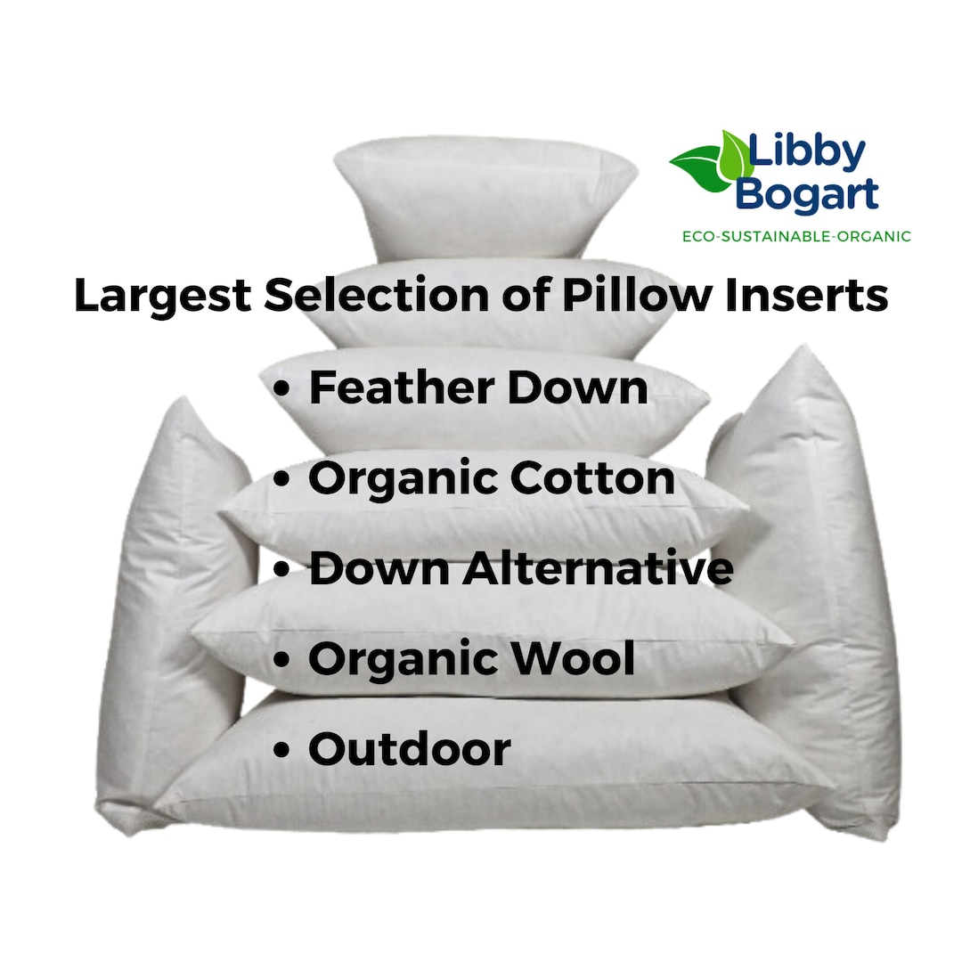 Pillow Inserts CHOOSE FILLING Feather Down, Organic Cotton, Down