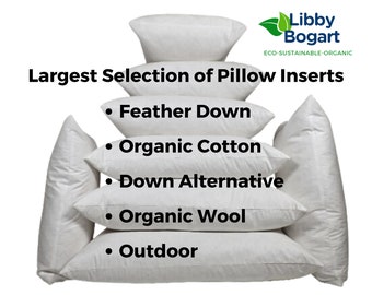 Pillow Inserts CHOOSE FILLING: Feather Down, Organic Cotton, Down Alternative, Organic Wool & Outdoor. Karate Chop Custom Sizes Sleep Pillow