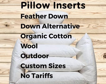 Pillow Insert Feather Down Alternative Outdoor Wool Organic Cotton Custom Size Throw Cushion Filling