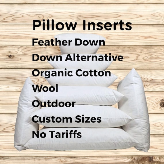 Pillow Insert Feather Down Alternative Outdoor Wool Organic Cotton Custom Size Throw Cushion Filling