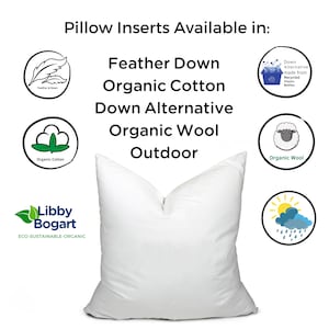 Pillow Inserts CHOOSE FILLING: Feather Down, Organic Cotton, Down Alternative, Organic Wool & Outdoor. Karate Chop Custom Sizes Sleep Pillow image 2