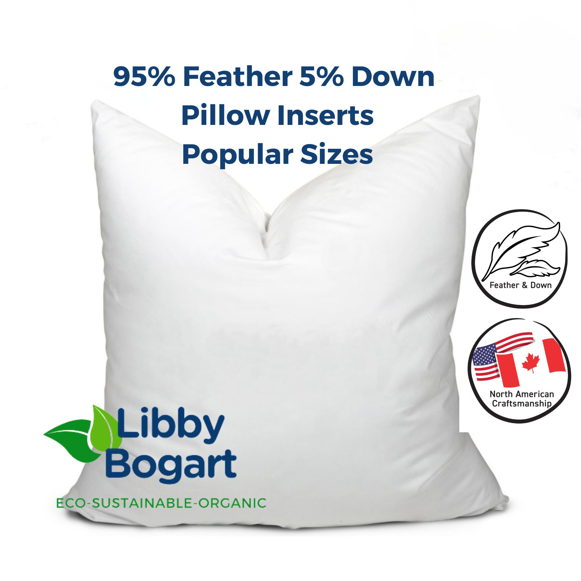 Outdoor 24 in. x 24 in. Premium Goose Down Feather Throw Pillow Inserts(Set of 2)-5% Down Filling, High Filling Weight, White