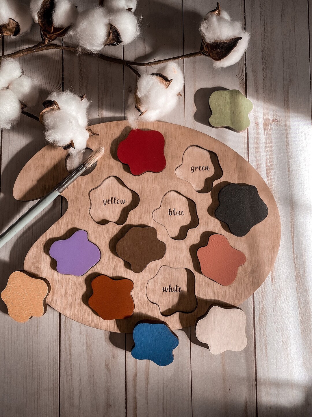 Paint Palette Puzzle SVG File Digital Download PDF Montessori Puzzle