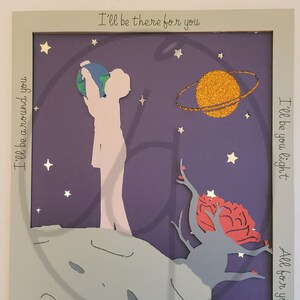 BTS Moon inspired 8x10 papercraft art piece