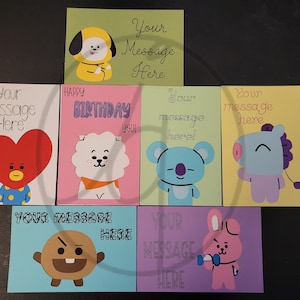 Komplett anpassbare BT21 Inspirierte Blankokarten