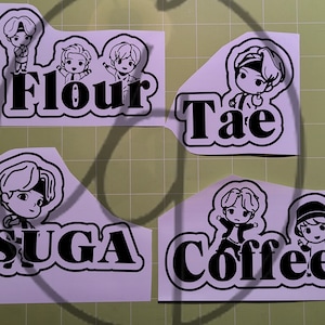 BTS Tinytan Canister label decal set