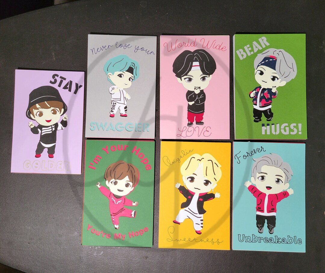Customizable BTS Tinytan Inspired Blank Cards - Etsy