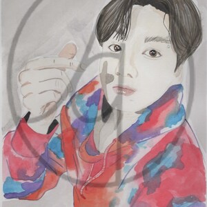 Jungkook watercolor print 4x6