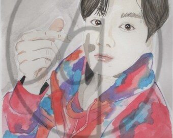 Jungkook watercolor print 4x6