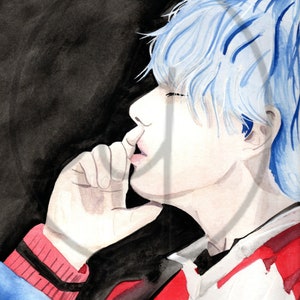 V watercolor print