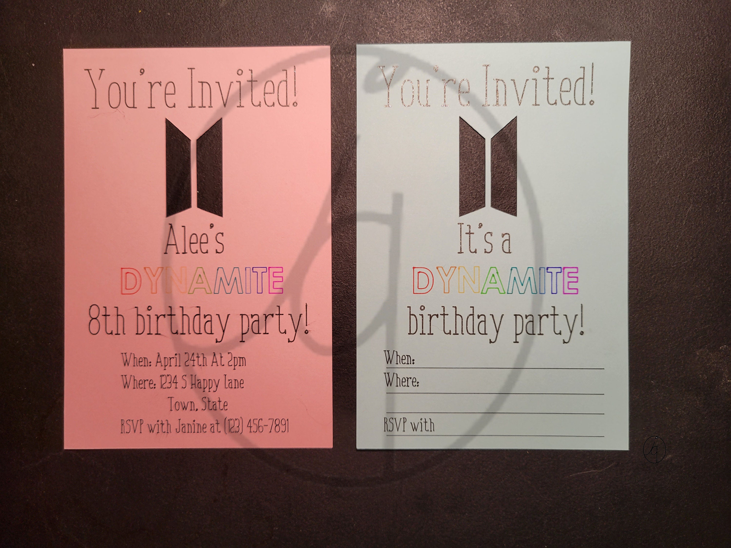 Tiny Tans BTS Theme Children's Birthday Party Invitations Cards with E –  Balloonistics