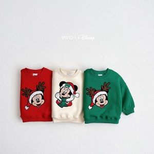 Christmas Mickey Fleece Sweatshirt, Licensed Disney, Made in Korea