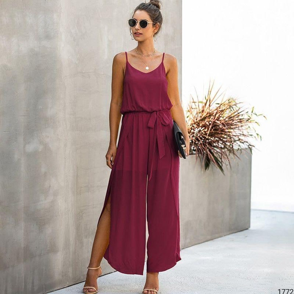 Elastic Waist Jumpsuit Women Romper Women Overalls Women - Etsy