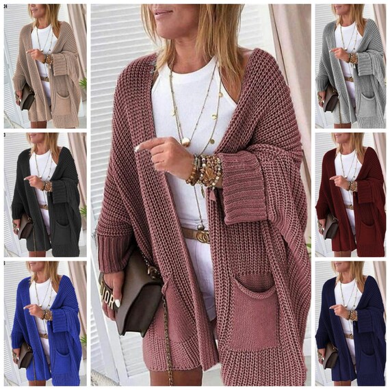 chunky open front sweater