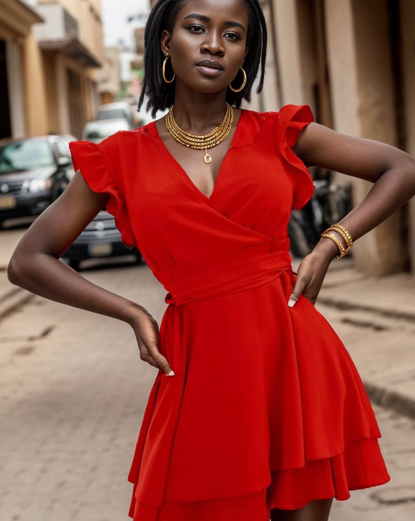 womens red dress