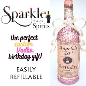 The Best Custom Bling 21st Birthday or ANNIVERSARY Decorated Bottles with Rhinestones Gift!  (Empty)