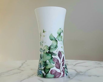 Flower vase, Eucalyptus flowers, Glass vase, Decoupage vase, Floral vase, Vases for flowers, Vase decor, Flower vases, Eucalyptus gifts
