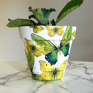 Butterfly planter, Butterfly gifts, Indoor plant pots, Bright flowerpots, Decoupage pots, Animal lover gifts, Butterfly home decor, Planters
