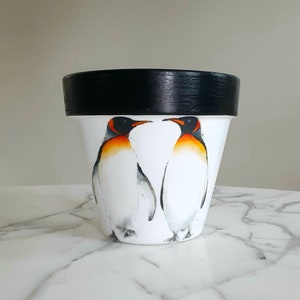 Penguin Planter: Decoupage Animal Plant Pot (6-Inch), Penguin gifts