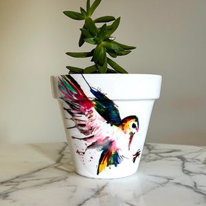 Owl clay pot, Terracotta pot, Indoor planter, Owl gift, Home decor, Housewarming gift, Decoupage pot, Flower pot, Owls