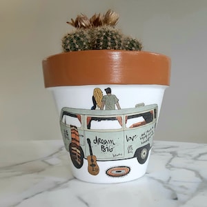 Hippie Blumentopf-6 inch, Boho Blumentopf, Hipster Geschenk, Indoor Pflanzer, Tontöpfe, Decoupage Topf, Geschenke für sie, Boho Blumentopf