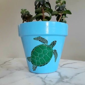 Blumentopf / Übertopf, Deko-Topf, Meeresschildkröte, Schildkröten-Blumentopf, Deko-Topf, Meeresschildkröte, Schildkröten-Blumentopf