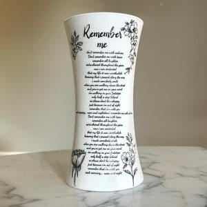 Vaso ricordo, vaso di vetro, vaso decoupage, vaso floreale, vasi per fiori, arredamento vaso, regali di lutto, regali di perdita, in memoria del vaso