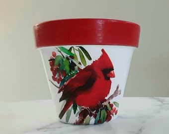Kardinaalbloempot-6 inch, kardinaalcadeau, vakantiecadeau, gastvrouw cadeau, kardinalen, binnenplanter, knippot, bloempot, kerstster