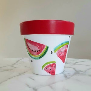 Watermelon plant pot-6 inch, Watermelon gifts, Clay pots, Indoor planters, Fruit gifts, New home gifts, Planters, Indoor planters, Decoupage