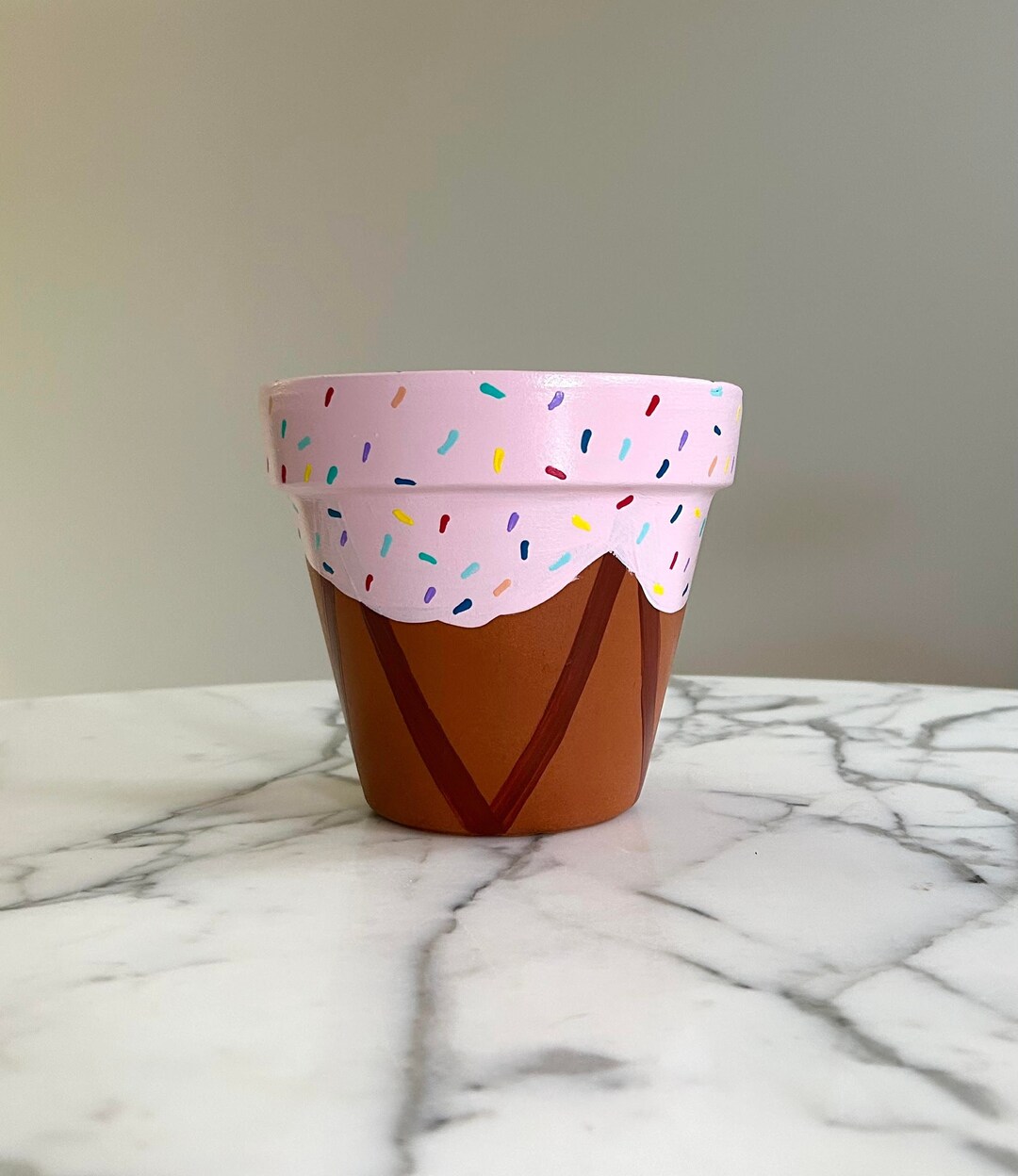 Ice Cream Cone Planter6, Ice Cream Gifts, Ice Cream Art, Indoor Flowerpot, Ice Cream Decor