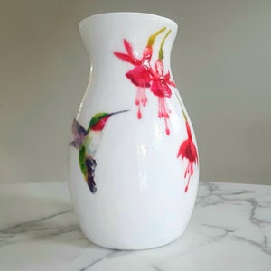 Hummingbird vase, Hummingbird flower vase, Glass vase, Hummingbird gifts, Hummingbirds, Flower vases, Vases, Decoupage, New home gift, Decor image 3